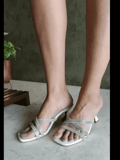 Womens Sassy White Heels